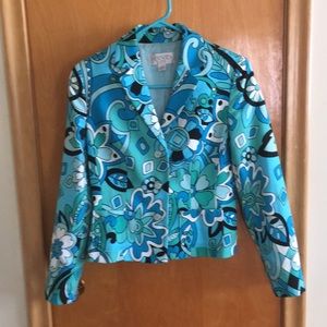 Casual Corner Annex petite, floral retro blazer.